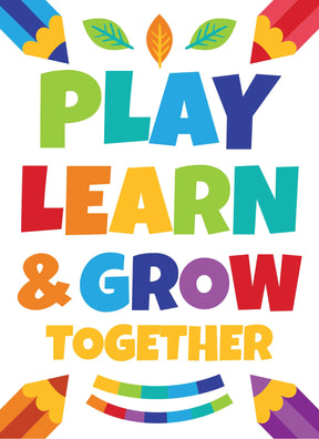 Play Learn & Grow Together - Print Your Own Posters Printable Digital Library Sproutbrite 