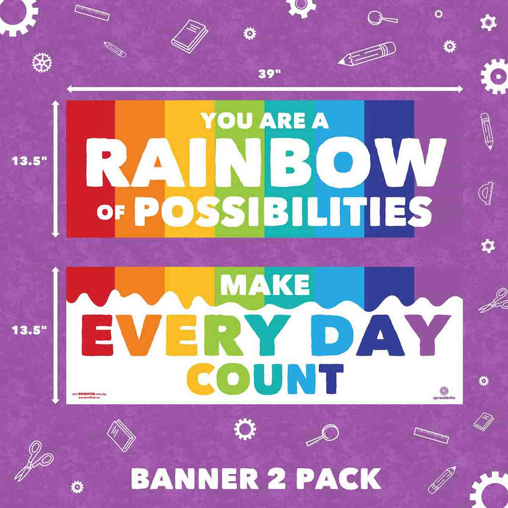 Rainbow Theme Inspirational Classroom Poster Pack Classroom Decorations Sproutbrite 
