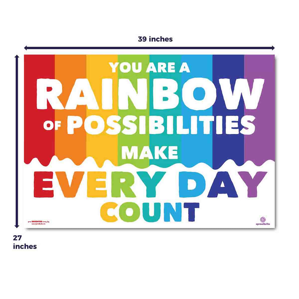 Rainbow Theme Inspirational Classroom Poster Pack Classroom Decorations Sproutbrite 