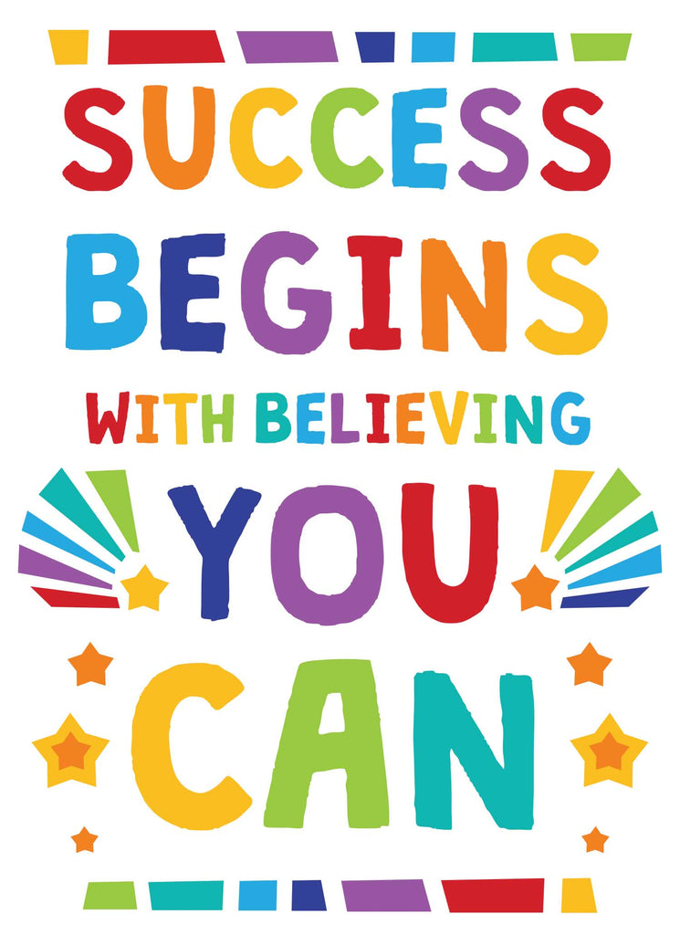 Success Begins with Believing You Can - Print Your Own Posters Printable Digital Library Sproutbrite 