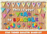 This is Your Year to Sparkle Star and Pennant Bulletin Board Cutouts - Print Your Own Bulletin Board Printable Digital Library Sproutbrite 