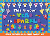 This is Your Year to Sparkle Star and Pennant Bulletin Board Cutouts - Print Your Own Bulletin Board Printable Digital Library Sproutbrite 