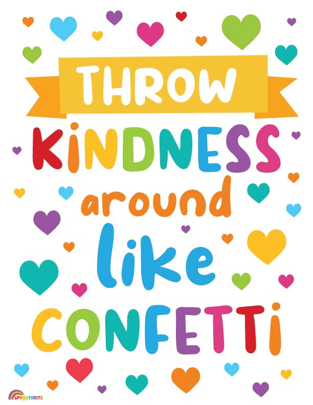 Like - | Posters Confetti Printable Kindness Sproutbrite Around Throw