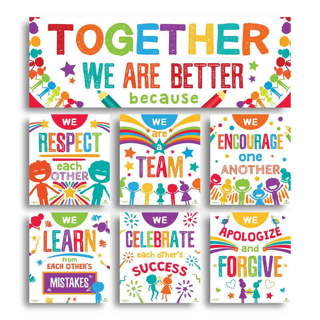 Together We are Better - Kindness & Team Work Bulletin Board Display Classroom Decorations Sproutbrite 
