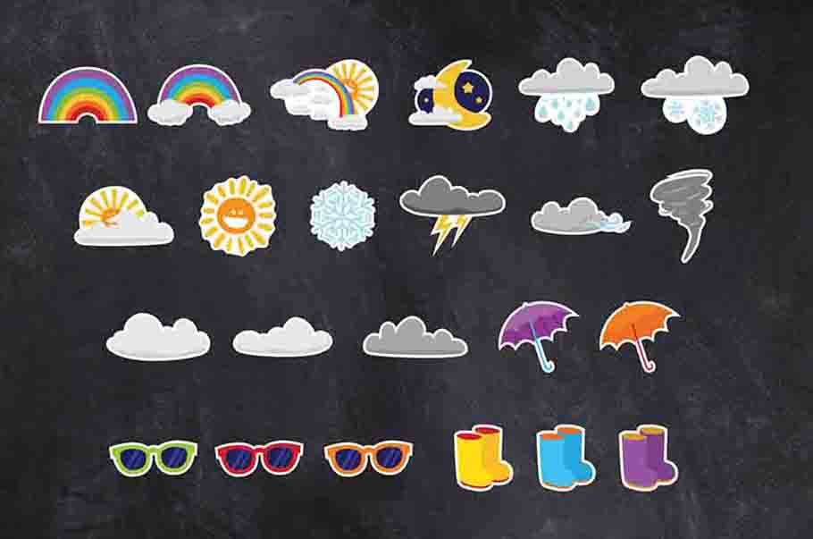 Weather Preschool Kindergarten Classroom Cutouts for Decorating Bulletin Boards Printable Digital Library Sproutbrite 