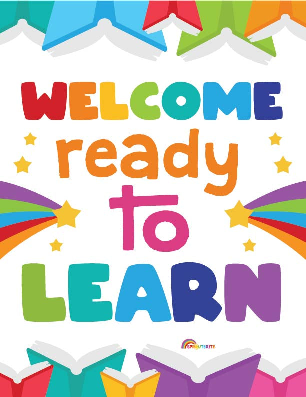 Welcome Ready to Learn - Print Your Own Posters Printable Digital Library Sproutbrite 